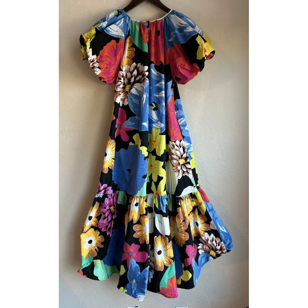 Christopher John Rogers Target Floral Puff Sleeve Hi Lo Dress XS Resort Ruffle - Picture 9 of 9